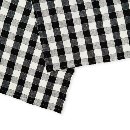 Black Check Linen Dish Towel