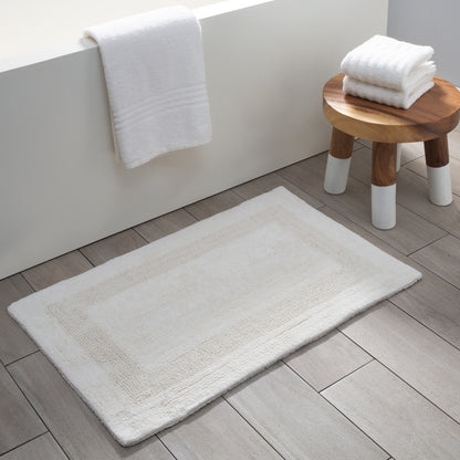 Serenity Bath Mat Reversible 100% Cotton Tufted Ivory