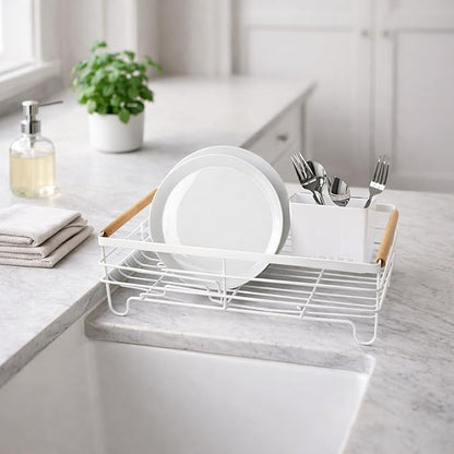 Basket Dish Drain W/Caddy White