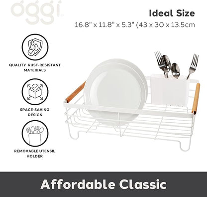 Basket Dish Drain W/Caddy White
