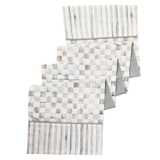 Sterling Check Table Runner