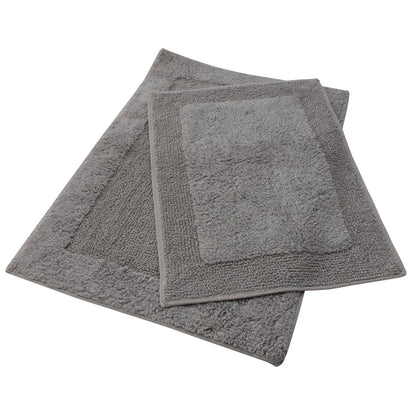 Brighton Bath Mat - Set of 2 100% COTTON - Grey