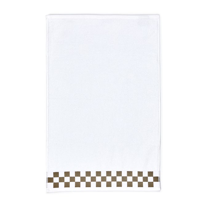 Hand Towel with Mocha Check Border