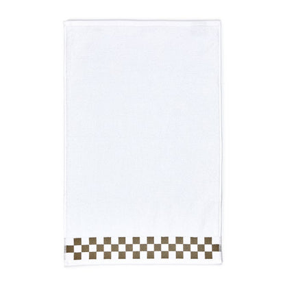 Hand Towel with Mocha Check Border