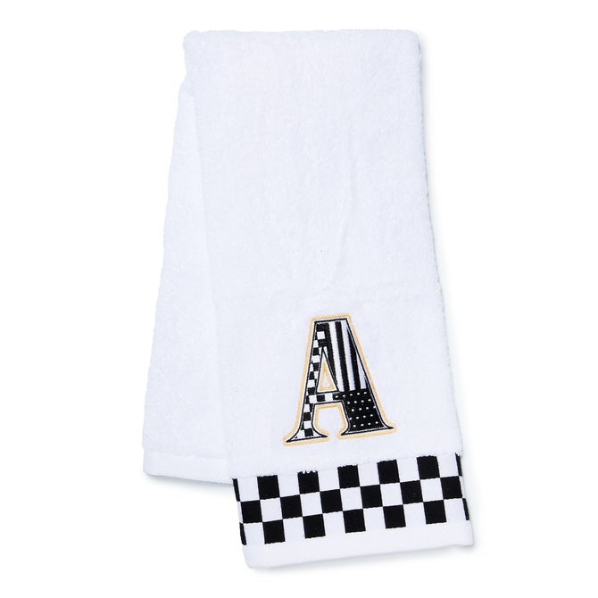 Monogram "A" Check Hand Towel