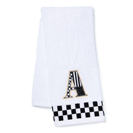 Monogram "A" Check Hand Towel