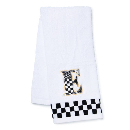 Monogram "E" Check Hand Towel
