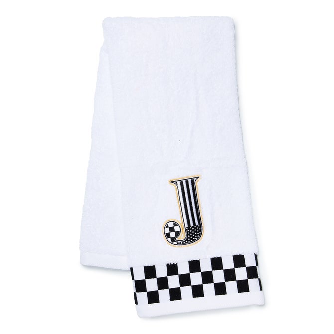 Monogram "J" Check Hand Towel