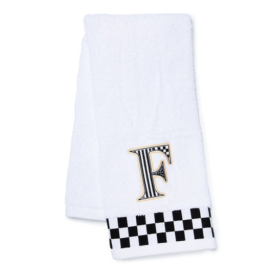 Monogram "F" Check Hand Towel