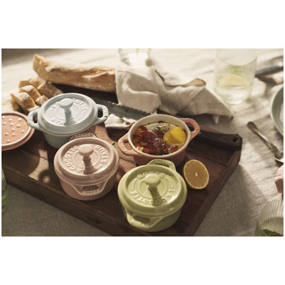 Staub Stoneware Mini Round Dutch Oven Set Macaron, Mixed Colors Set of 6