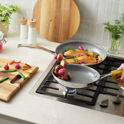 CLAD Stainless Steel, Ceramic Nonstick Frying Pan Set of 2
