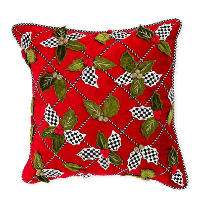 Holly Lattice Throw Pillow