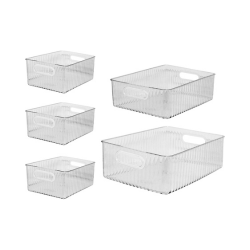 Set of 5 Fluted Storage Bins