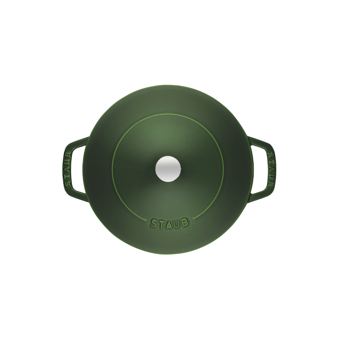 Braisers 11", Round Cast Iron Saute Pan - Basil-Green