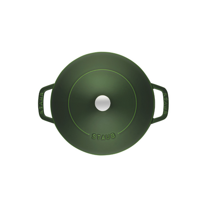 Braisers 11", Round Cast Iron Saute Pan - Basil-Green