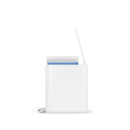 5L Slim Step Can, White Steel