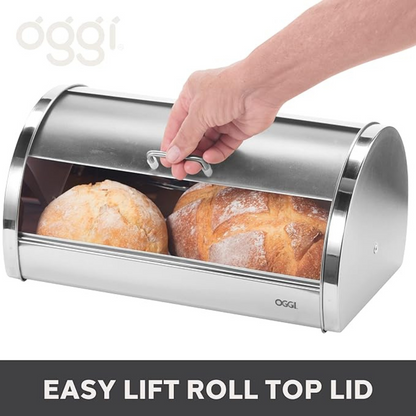 Stainless Steel Bread Box w/ Frosted Lid