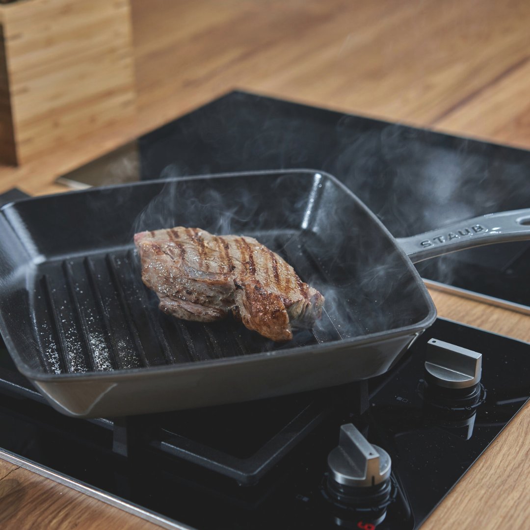 Cast Iron Square Grill Pan 12-inch - Graphite Grey