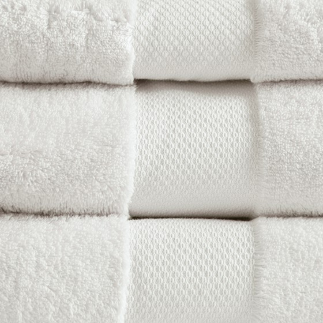 Turkish Cotton 6 Piece Bath Towel Set - White