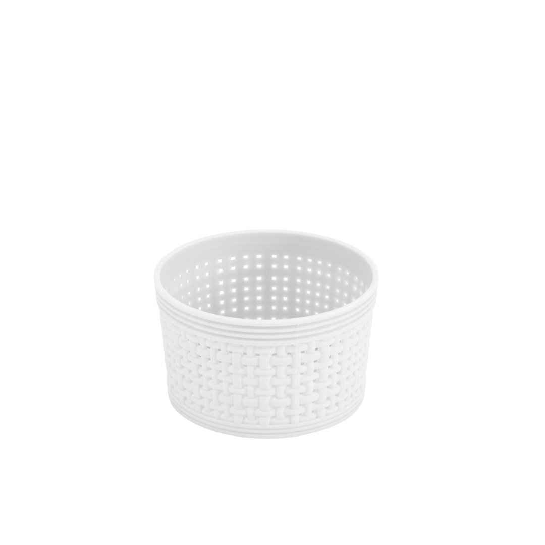 N&T 6pc Weave Organizer Basket Set Plastic White