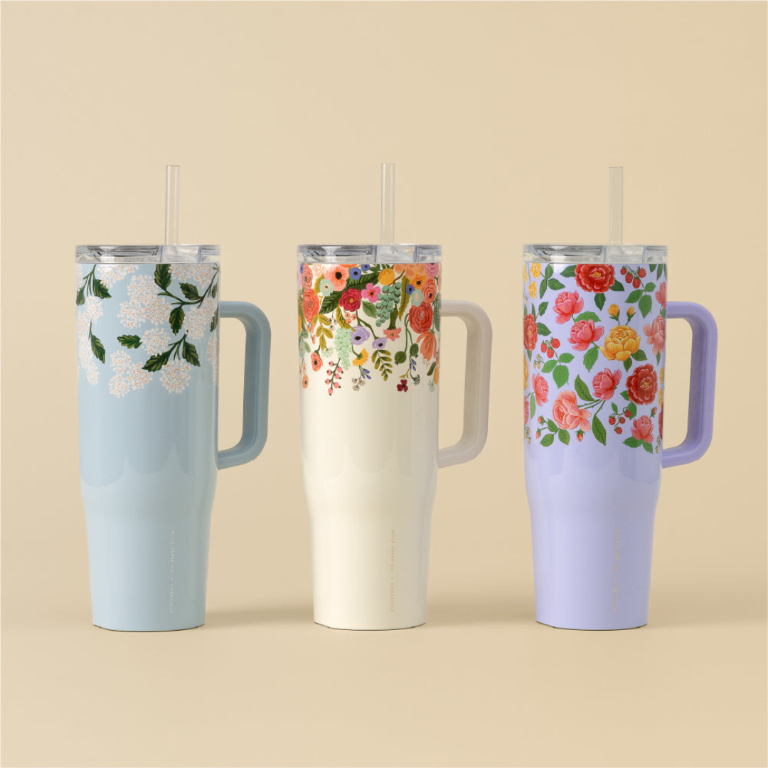 RIFLE PAPER CO. Garden Party Cruiser Insulated Tumbler with Handle