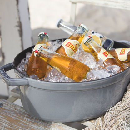 Cast Iron Oval Cocotte 31cm - Graphite Grey