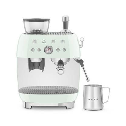 50s Retro Style Aesthetic Semi-Automatic Espresso Coffee Machine- Pastel Green