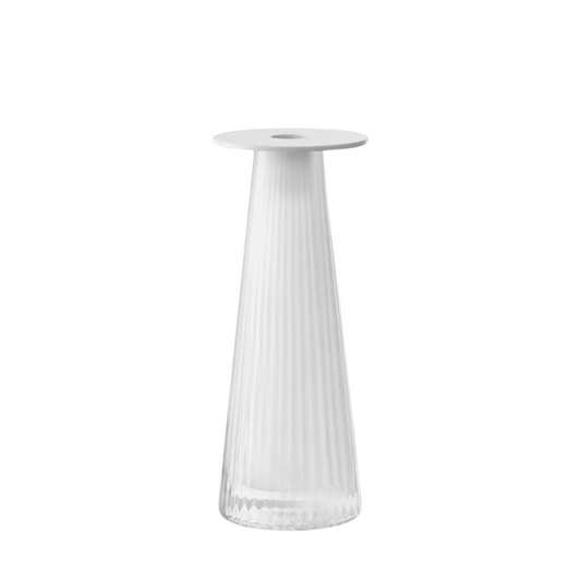 Beacon Candle Holder/Vase H8.75in White/Chalk White