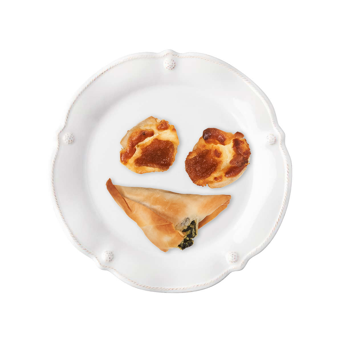 Berry & Thread Flared Side/Cocktail Plate - Whitewash