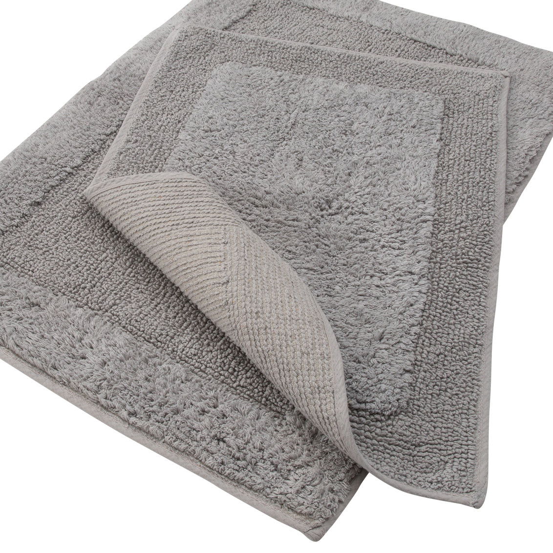Brighton Bath Mat - Set of 2 100% COTTON - Grey
