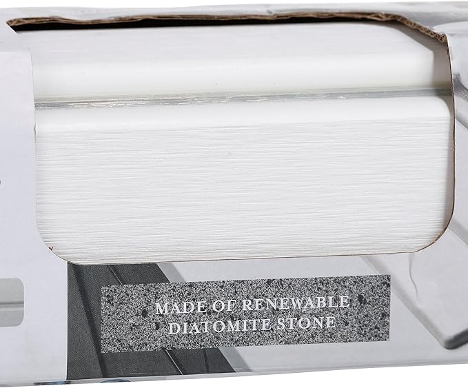 Quick Dry Roll-Up Diatomite Kitchen Mat - White