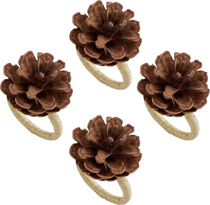 Pinecone Napkin Rings Set of 4