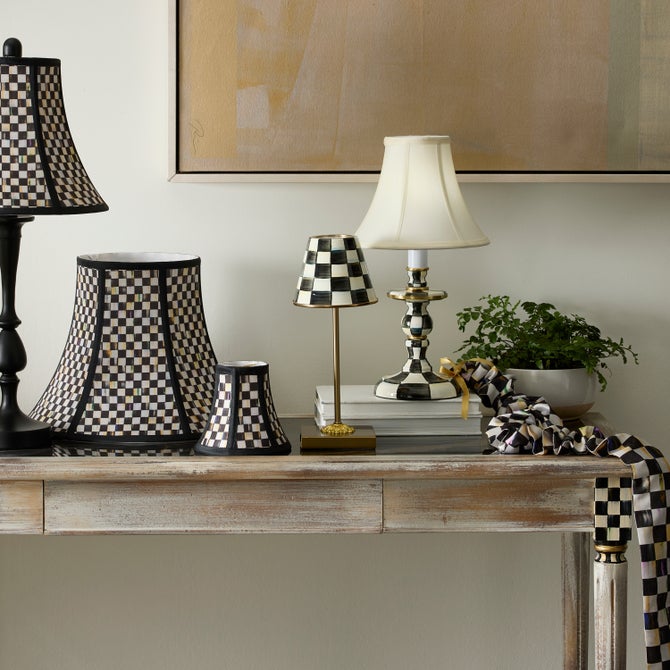 Courtly Check LED Rechargeable Cafe Table Lamp