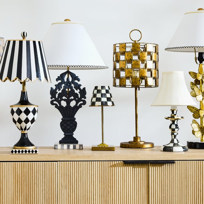 Courtly Check LED Rechargeable Cafe Table Lamp