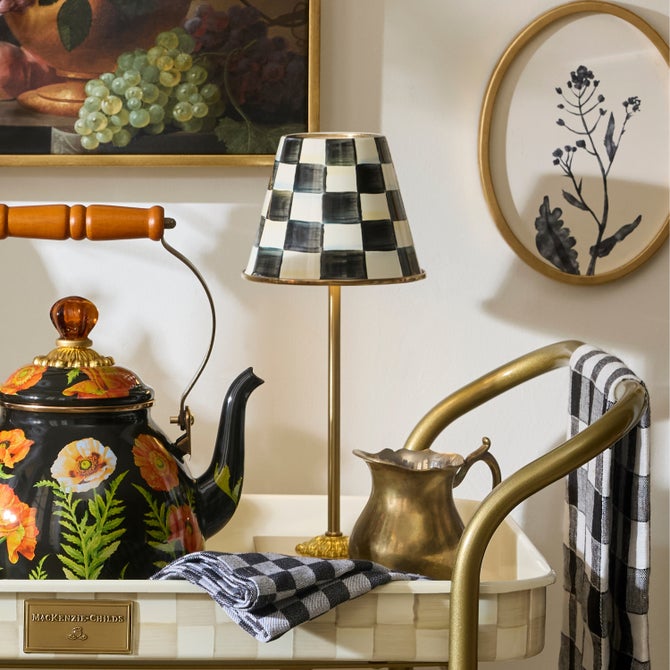 Courtly Check LED Rechargeable Cafe Table Lamp