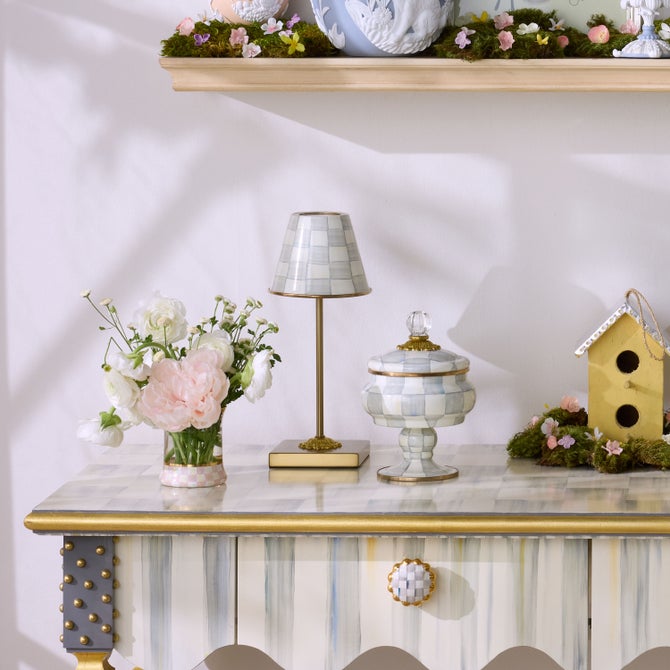 Sterling Check LED Rechargeable Cafe Table Lamp