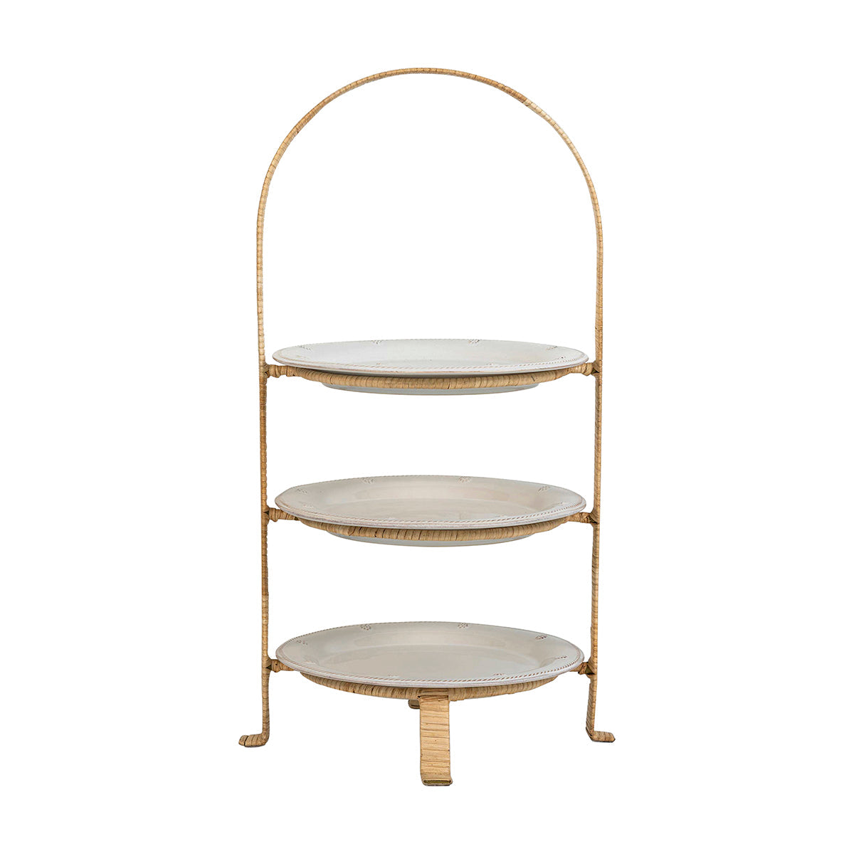 Provence Rattan Triple Tiered Server - Whitewash