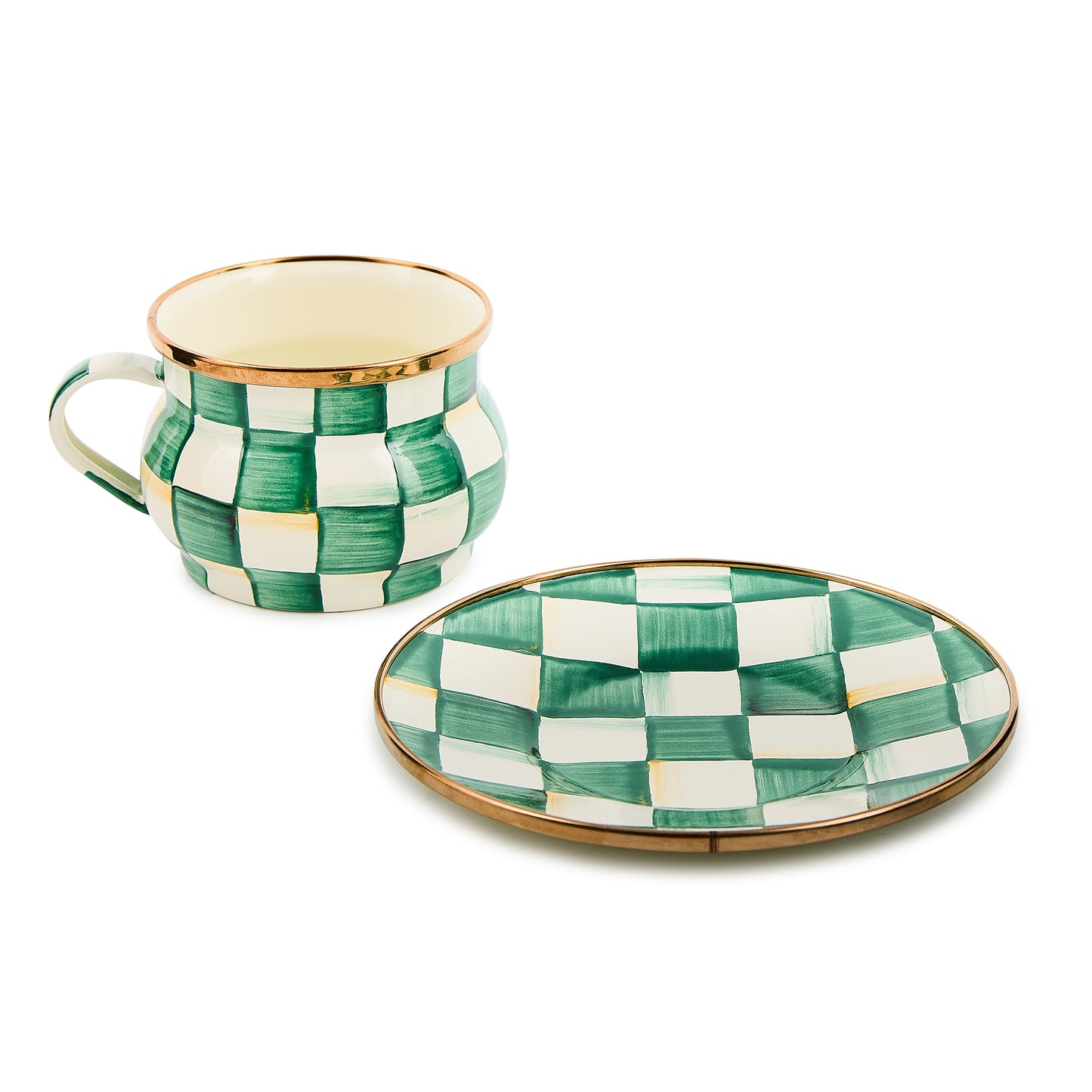 Emerald Check Saucer
