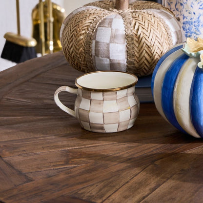 Mocha Check Teacup