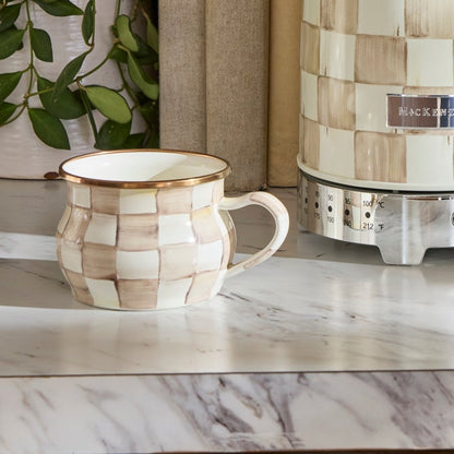 Mocha Check Teacup