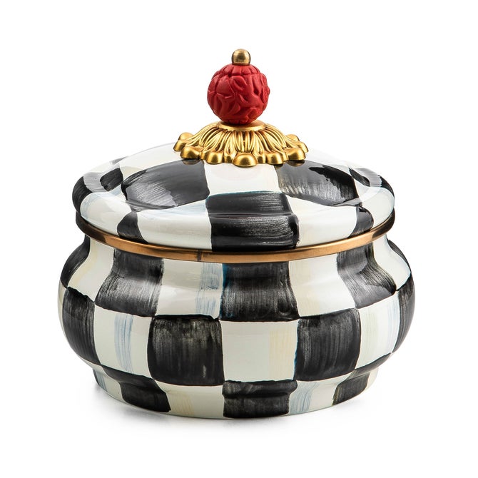 Courtly Check Squashed Pot