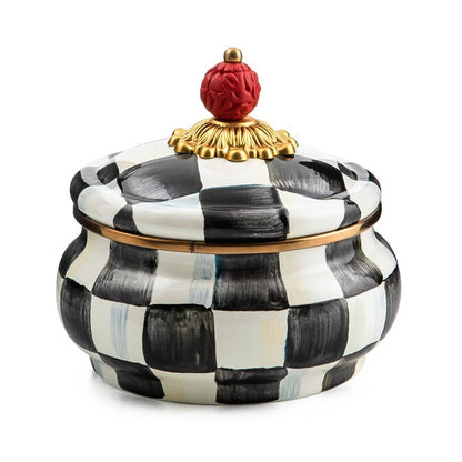Courtly Check Squashed Pot