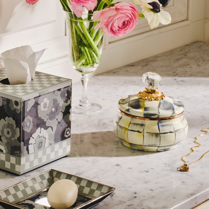 Sterling Check Squashed Pot