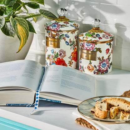 White Flower Market Small Canister