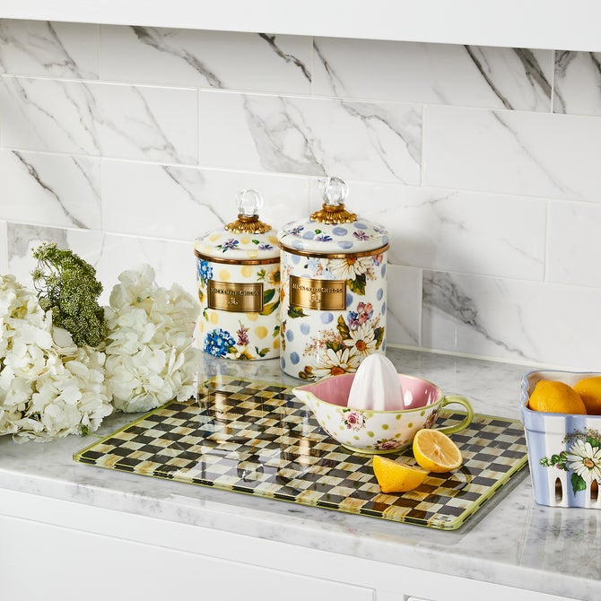 Wildflowers Blue Enamel Medium Canister