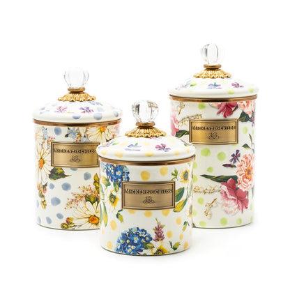 Wildflowers Blue Enamel Medium Canister