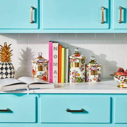 White Flower Market Medium Canister