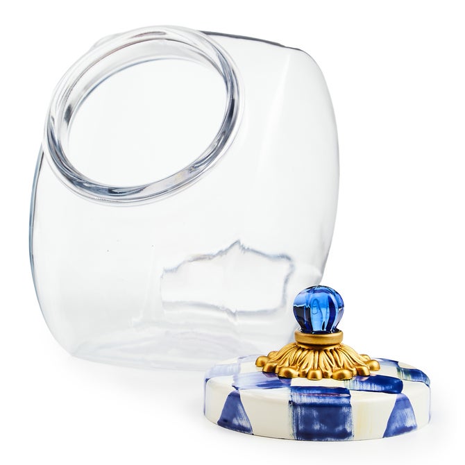 Cookie Jar with Royal Check Lid