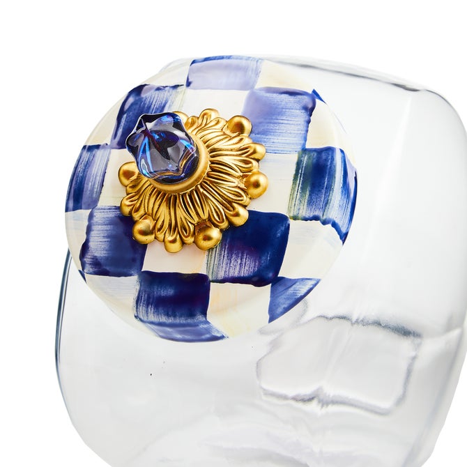 Cookie Jar with Royal Check Lid