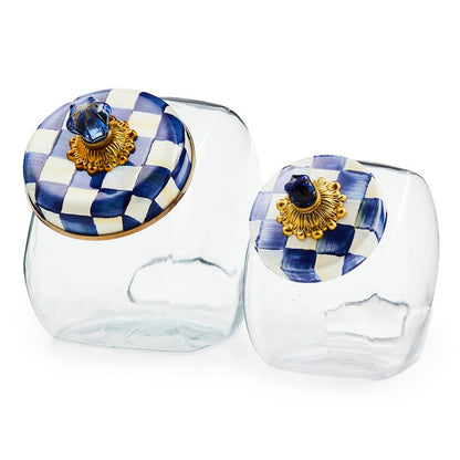 Cookie Jar with Royal Check Lid